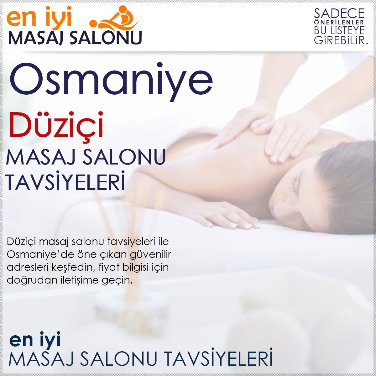 Düziçi Masaj Salonu Tavsiyeleri