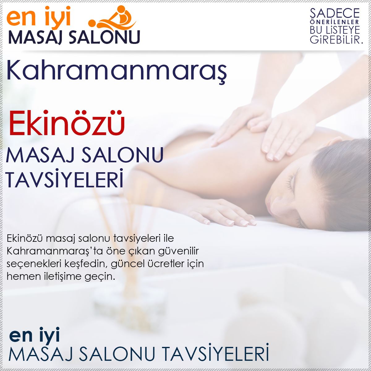 Ekinözü Masaj Salonu Tavsiyeleri
