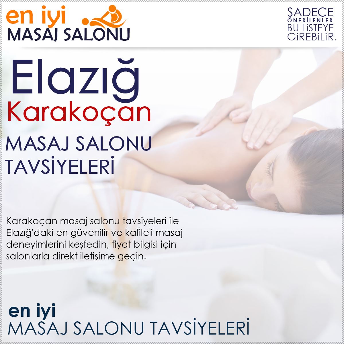Karakoçan Masaj Salonu Tavsiyeleri