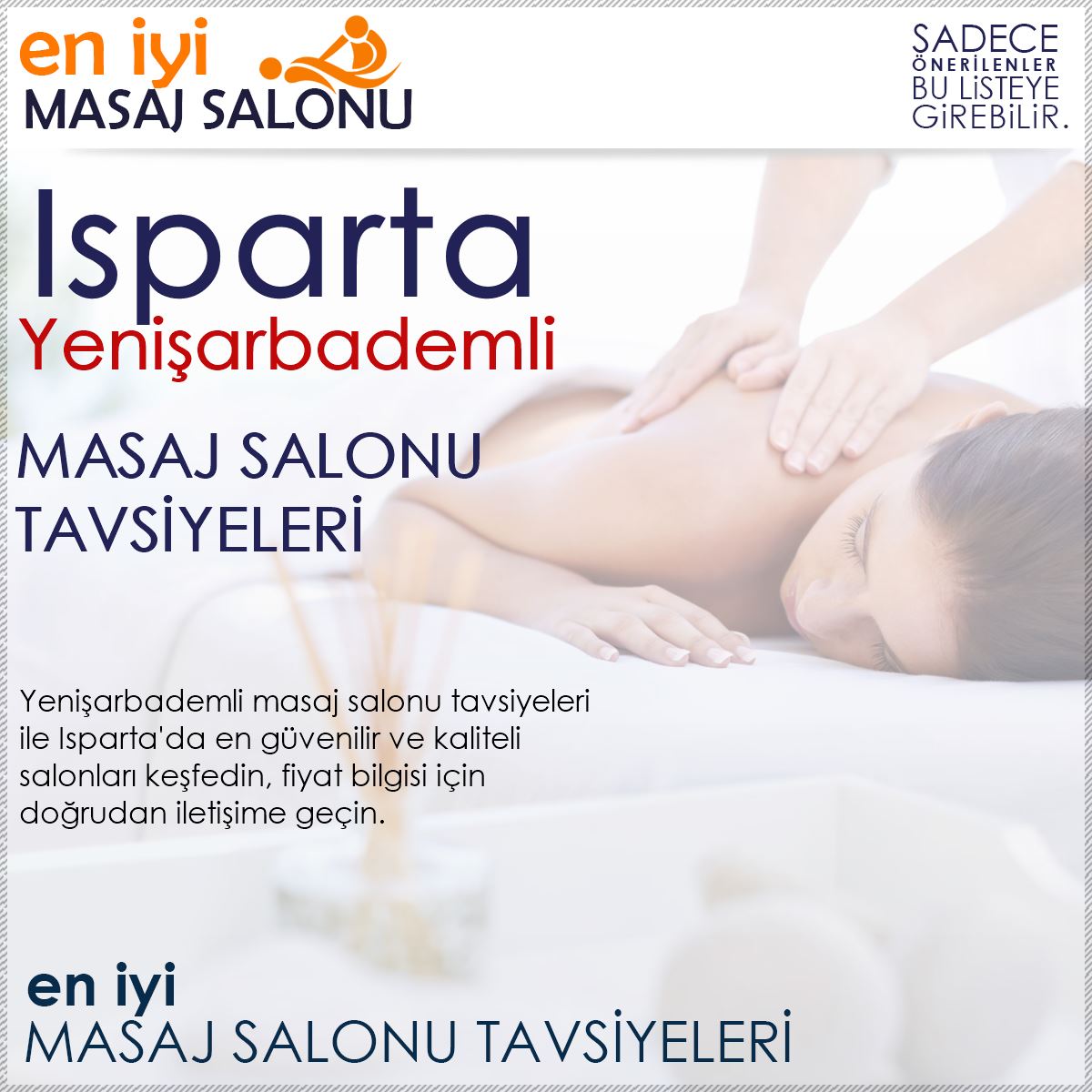 Yenişarbademli Masaj Salonu Tavsiyeleri